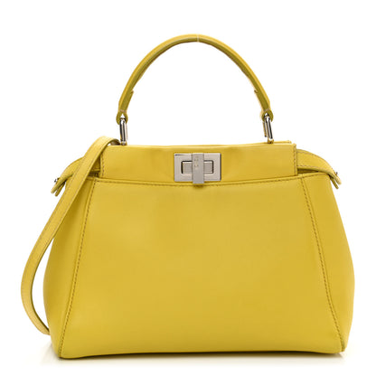 Fendi Nappa Mini Peekaboo Iconic Satchel Lime 1 of 11