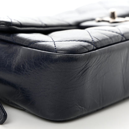 Chanel Glazed Calfskin Quilted Medium Duo Color Flap Blue 9 of 10