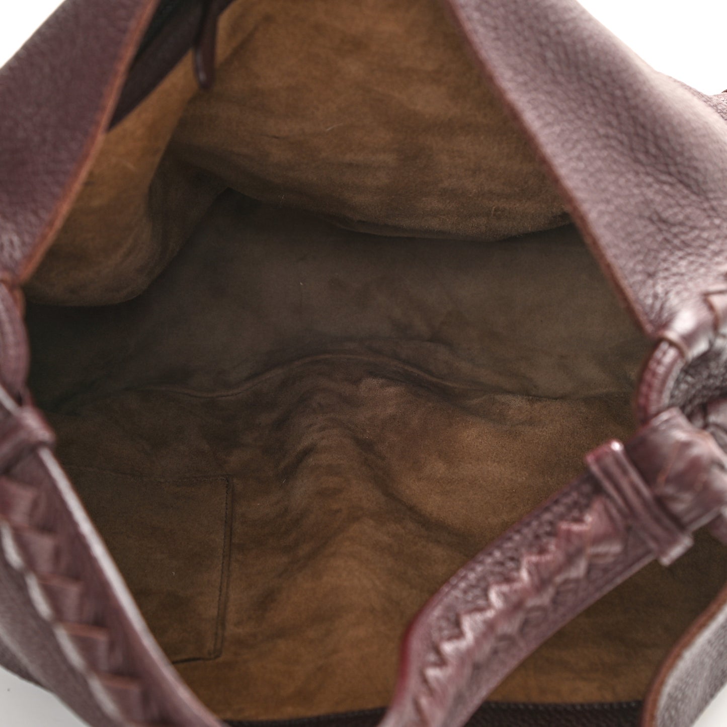 Washed Cervo Deerskin Hobo Burgundy