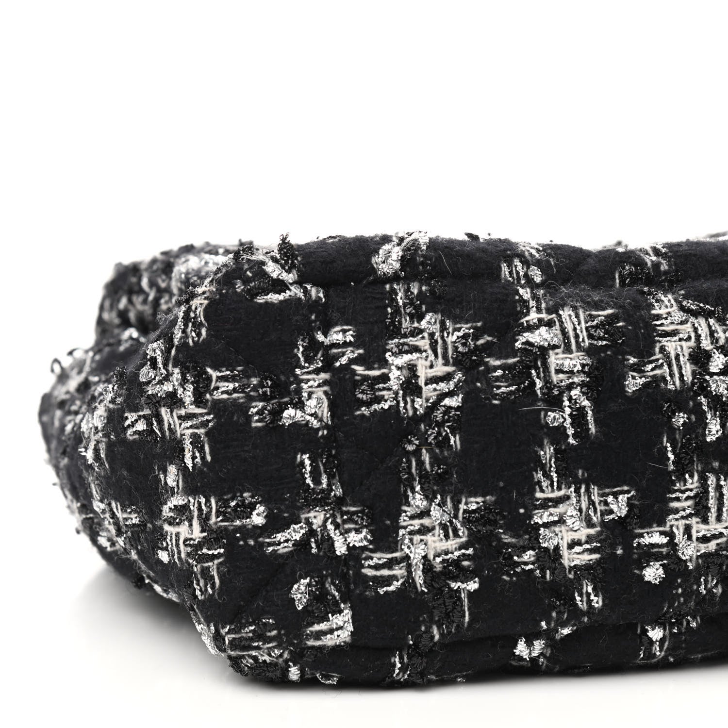 Chanel Tweed Quilted Large Chanel 19 Flap Black Silver Ecru 5 of 8