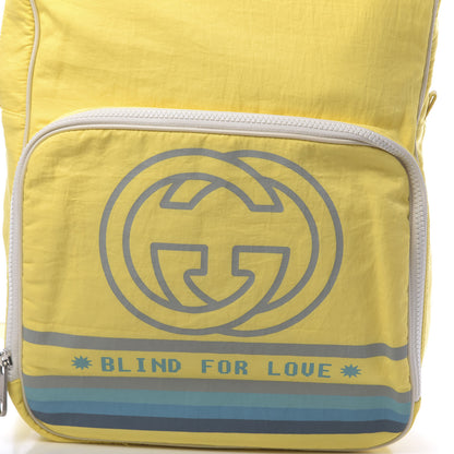 Gucci Nylon Twill Blind For Love Interlocking G Backpack Pastel Yellow Multicolor 9 of 9
