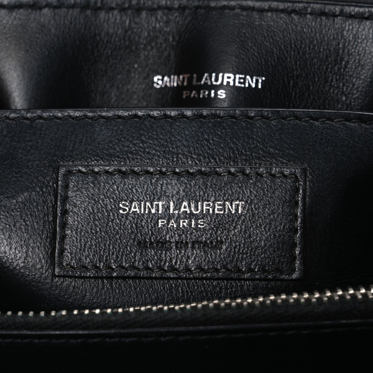 Calfskin Y Quilted Monogram Small Loulou Chain Satchel Black