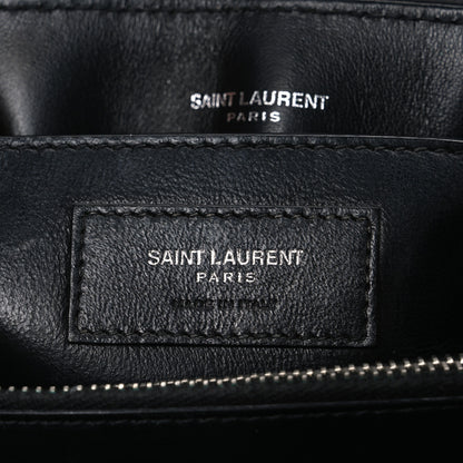 Saint Laurent Calfskin Y Quilted Monogram Small Loulou Chain Satchel Black 6 of 11