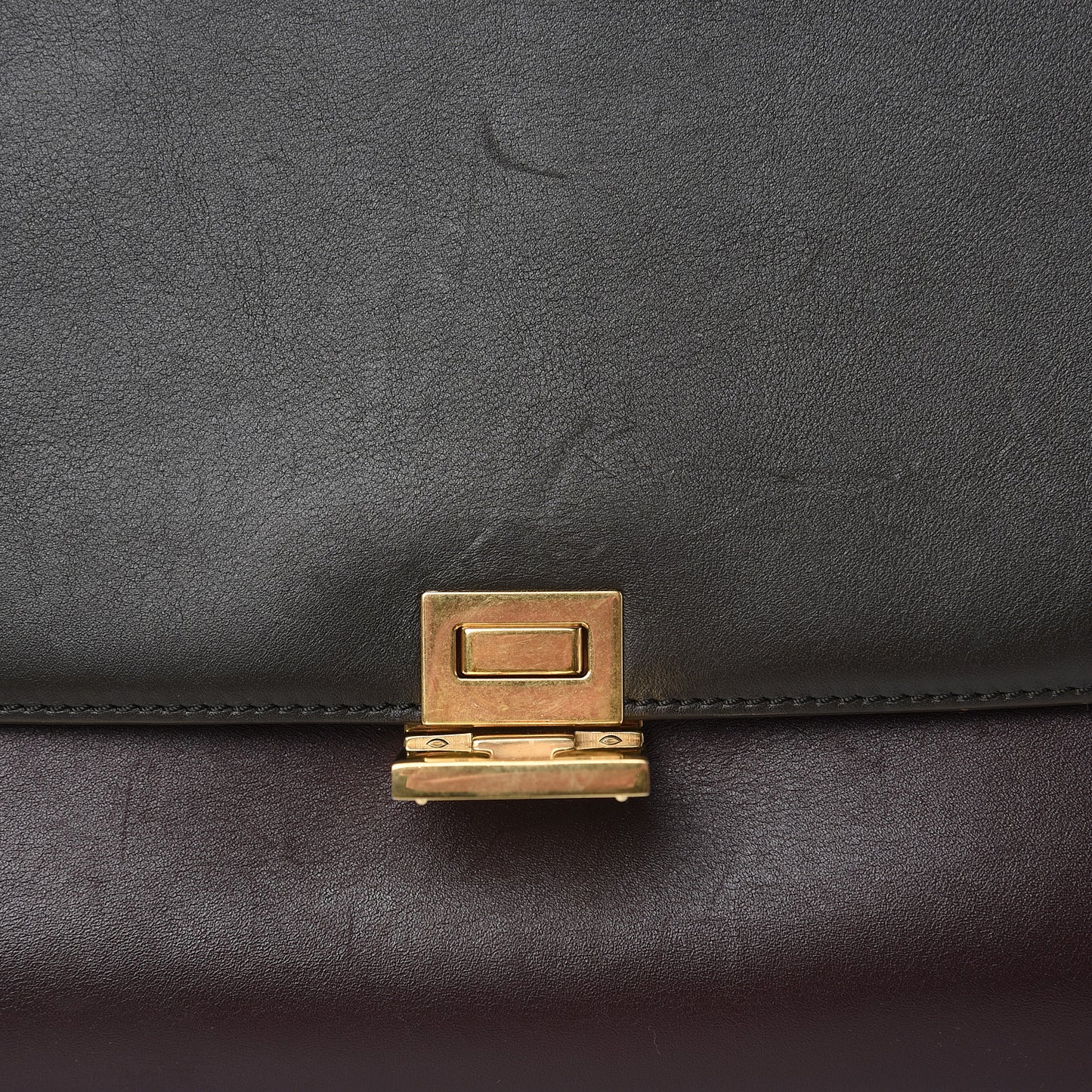 Calfskin Suede Large Tri-Color Trapeze Dark Grey