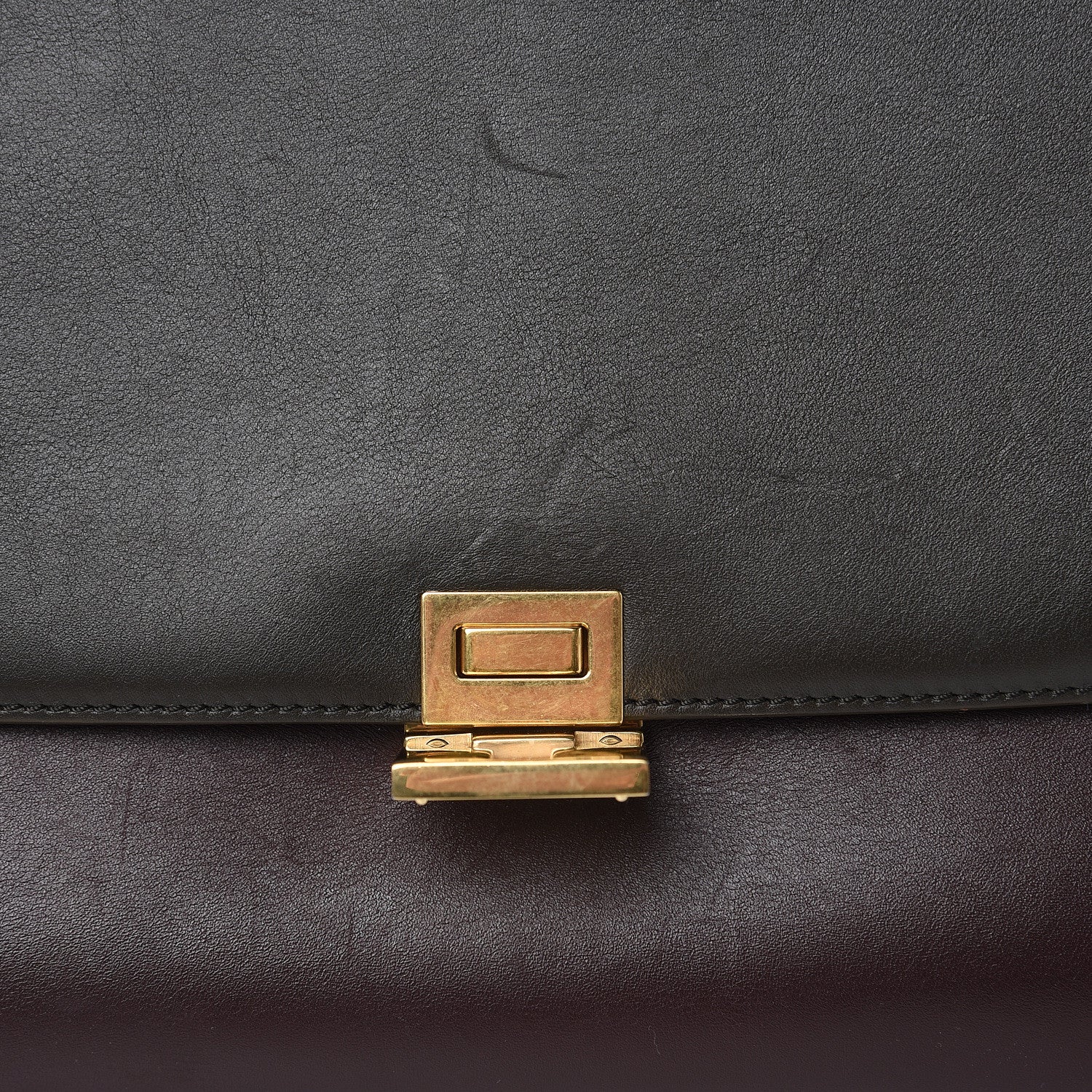Celine Calfskin Suede Large Tri-Color Trapeze Dark Grey 16 of 17