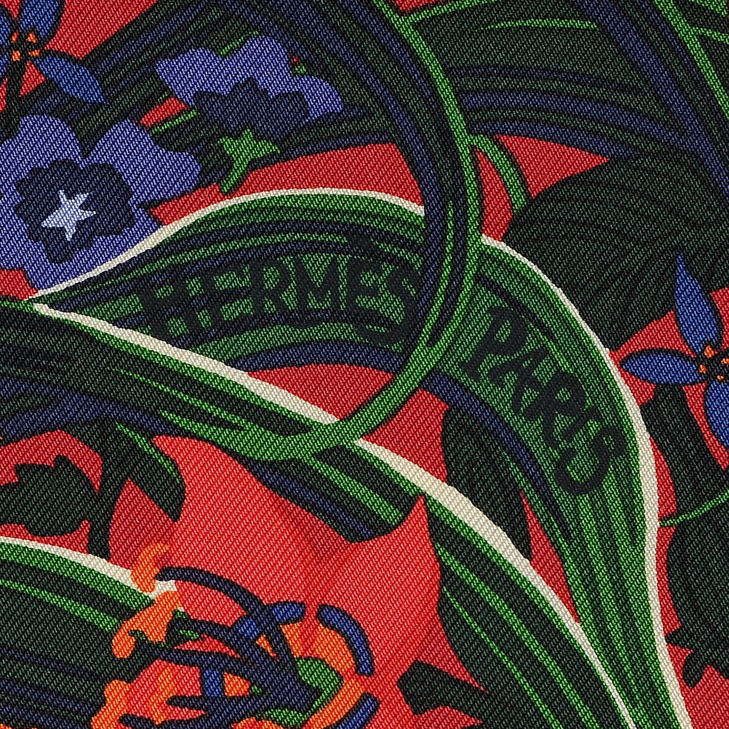 Hermes Silk Tyger Tyger Scarf 90 Saumon Corail Vert 4 of 5