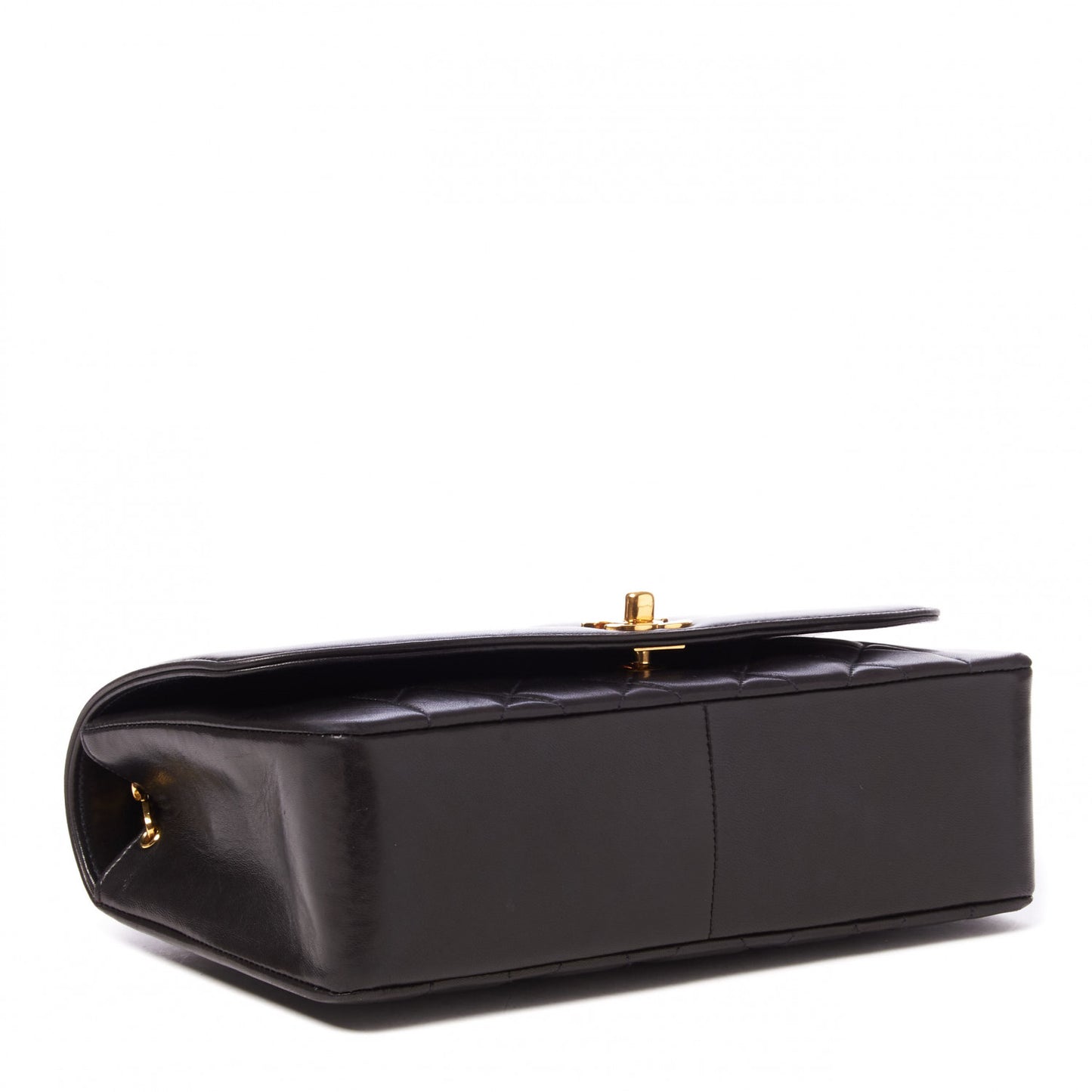 Lambskin Quilted Medium Single Flap Black