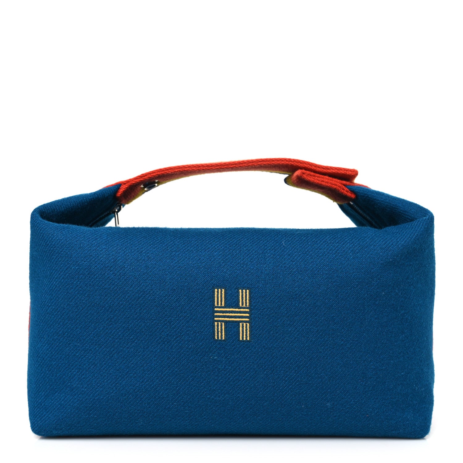 Hermes Wool Rocabar Large Bride-A-Brac Pouch Bleu Paon 1 of 7