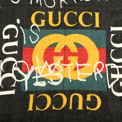 Gucci Modal Silk Coco Capitan Logo Square Scarf Black 2 of 3