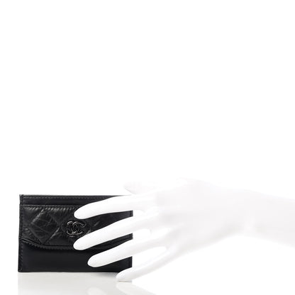 Chanel Aged Calfskin Quilted Gabrielle Card Holder Wallet So Black 2 of 9