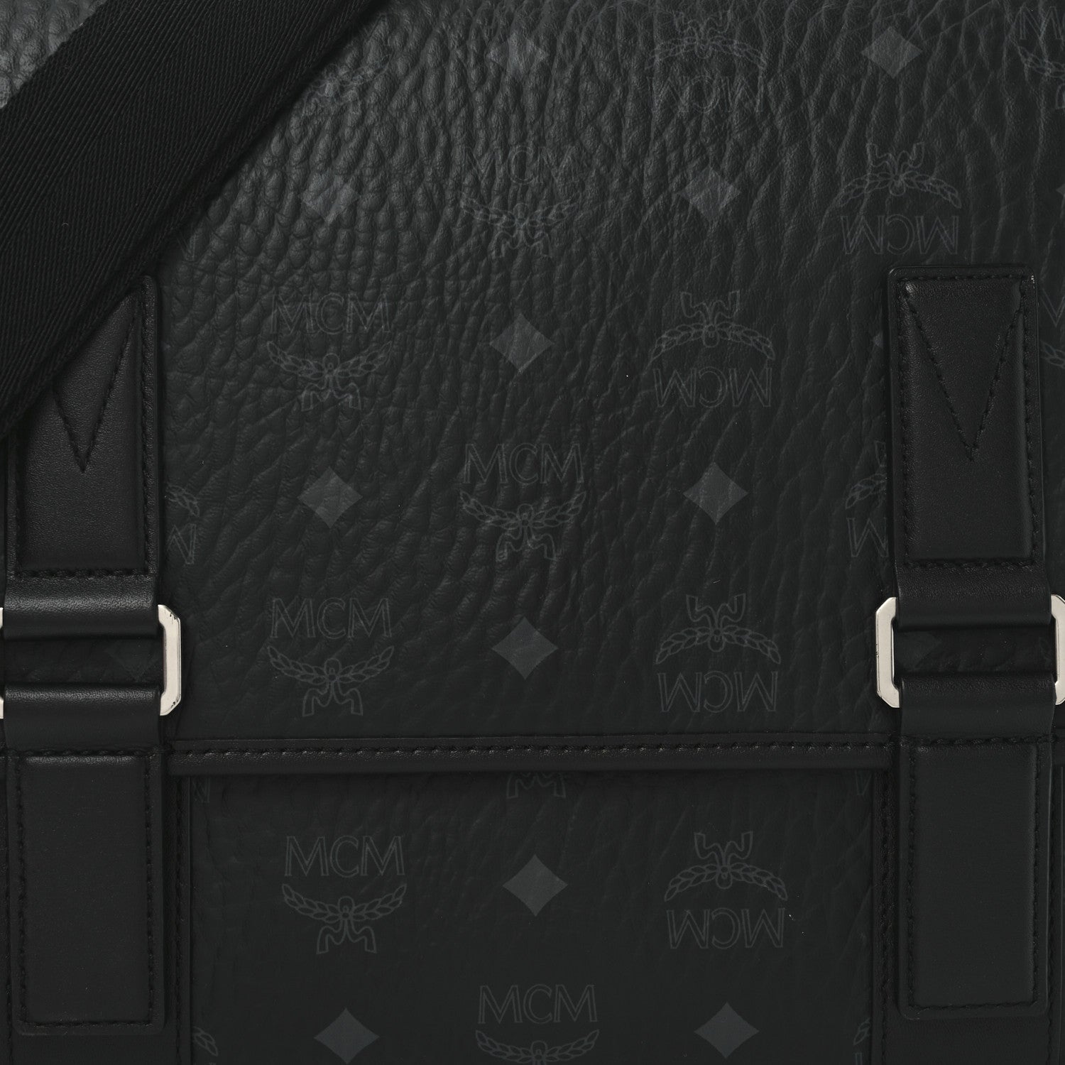 MCM Visetos Medium Aren Messenger Bag Black 7 of 9
