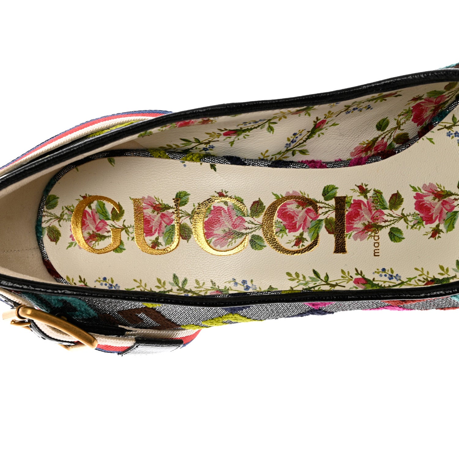 Gucci Velvet Lurex Square G Web Pumps 39 Silver Multicolor 7 of 9