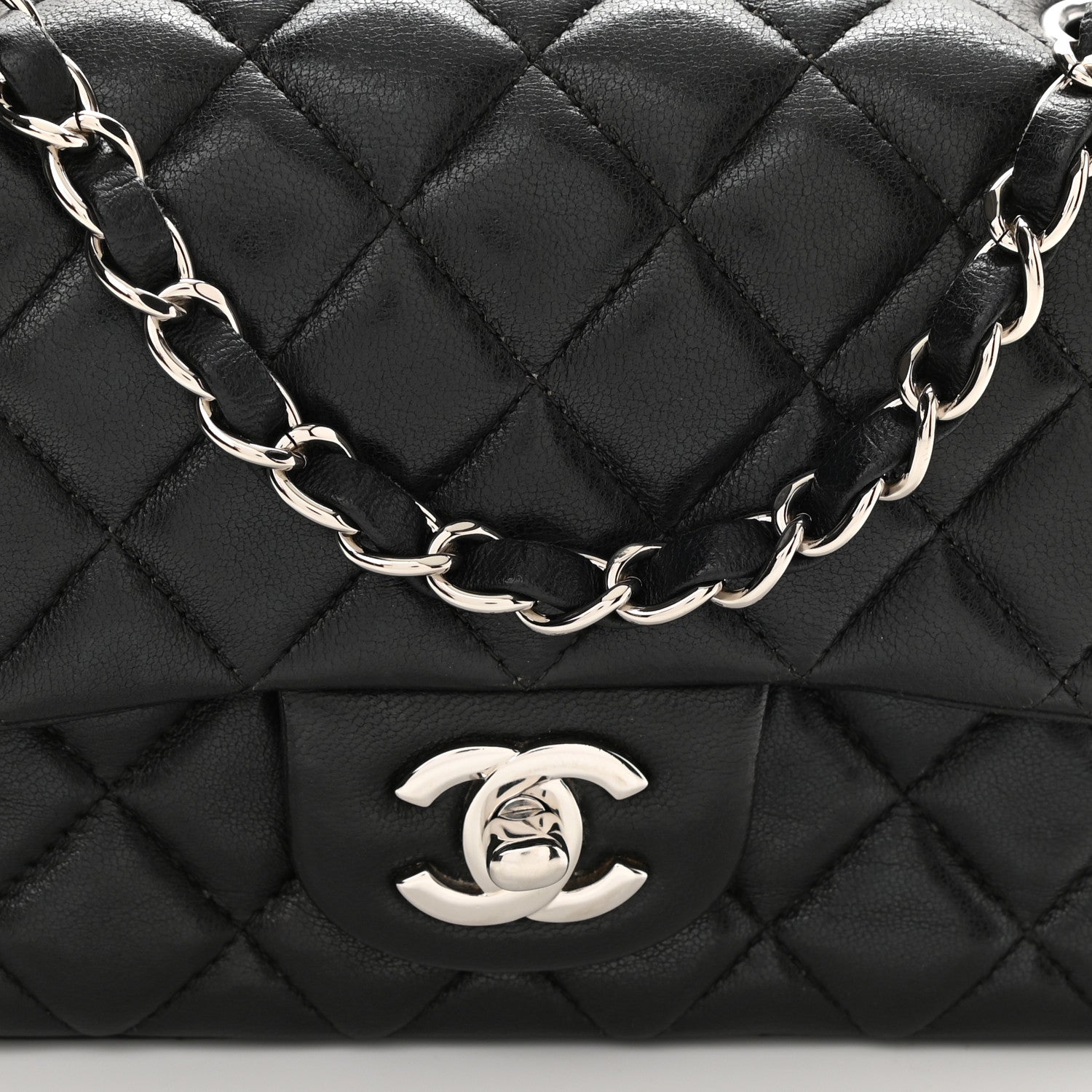 Chanel Lambskin Quilted Mini Rectangular Flap Black 10 of 11