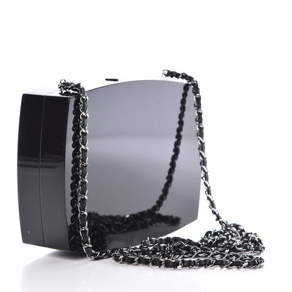 Chanel Plexiglass Compact Box Clutch Black 3 of 9