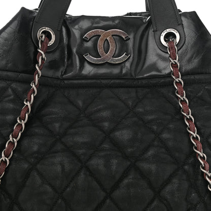 Chanel Iridescent Calfskin Quilted Large In The Mix Tote Black 8 of 10