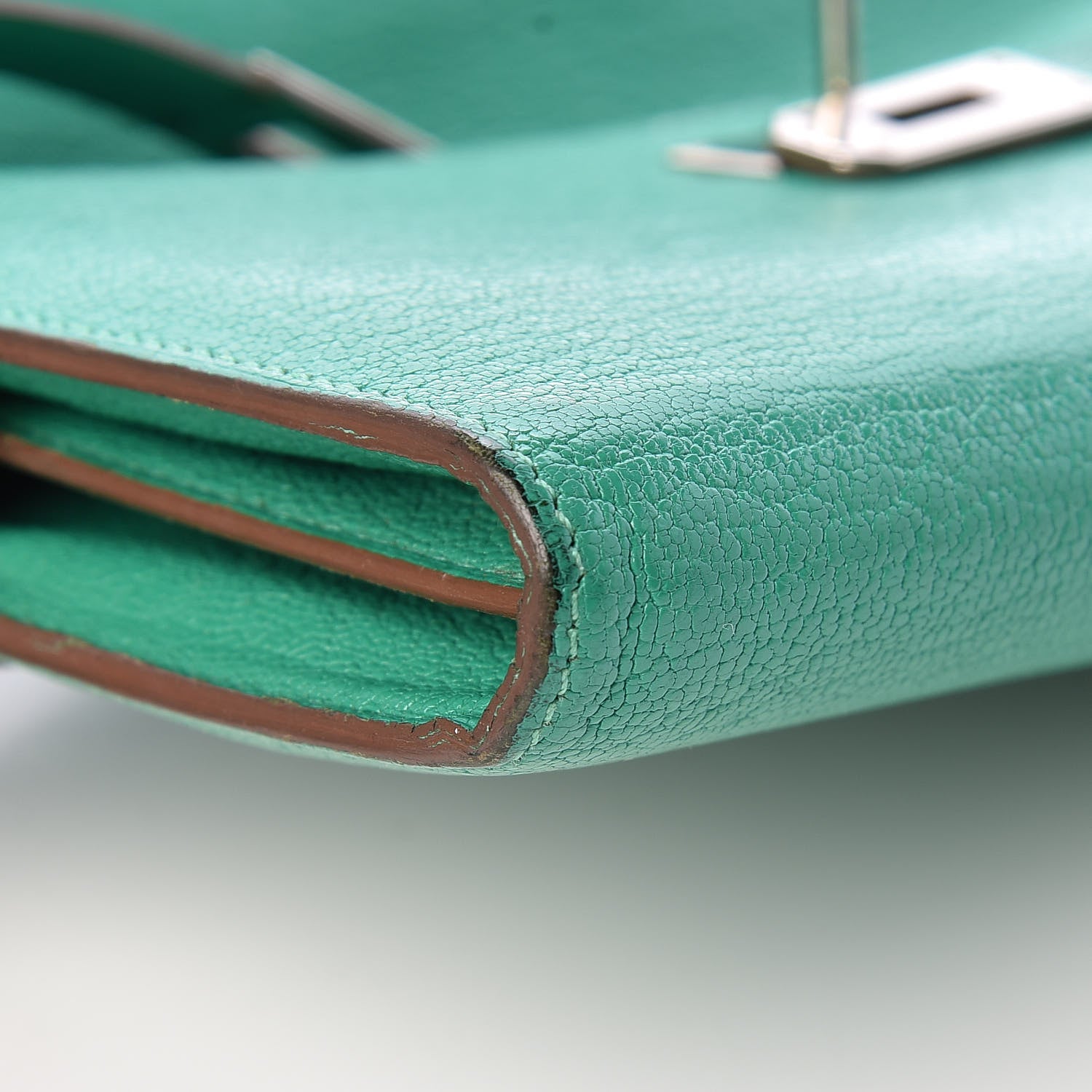 Hermes Chevre Mysore Kelly Longue Wallet Menthe 8 of 24