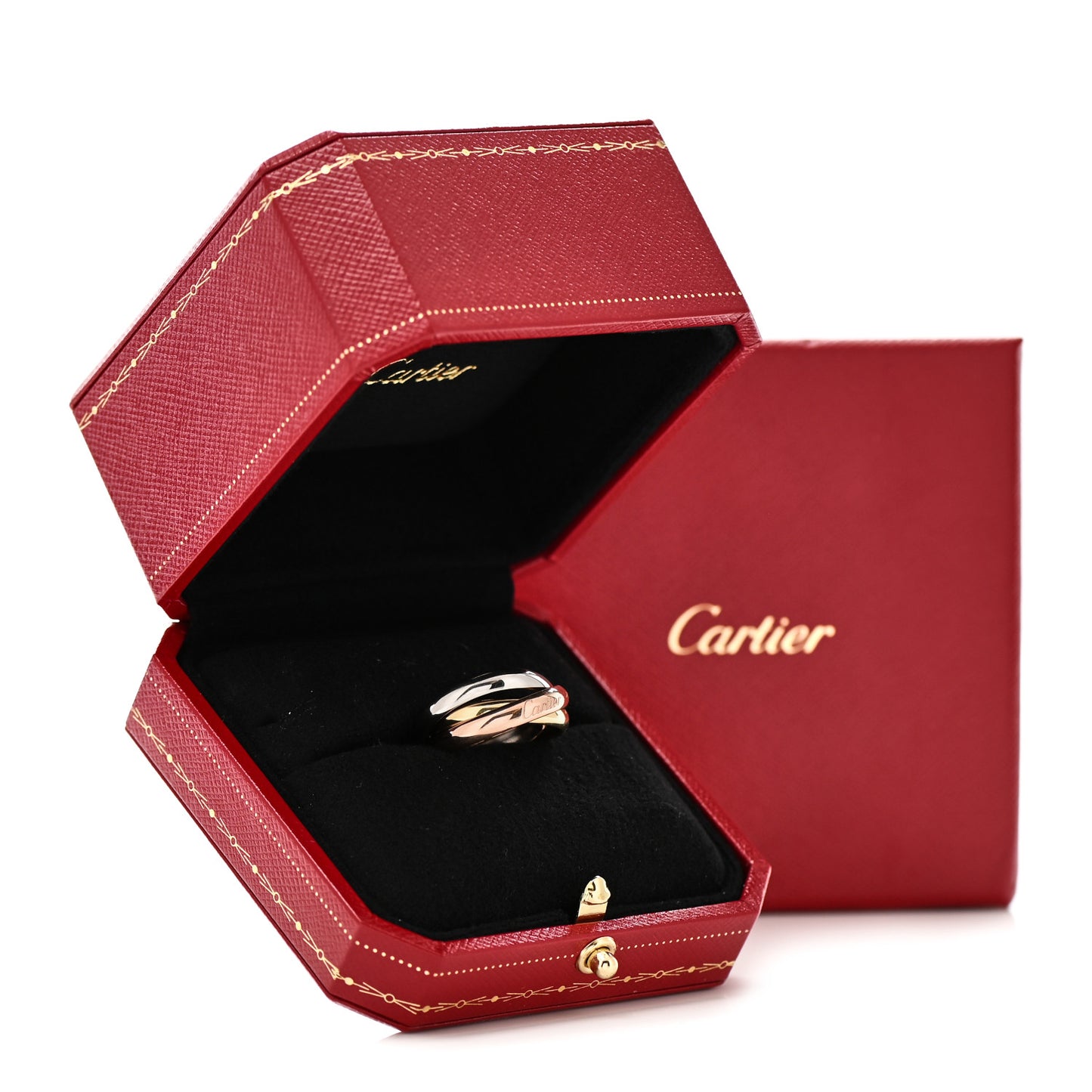 18K Pink Yellow White Gold Classic Trinity Ring 54 6.75