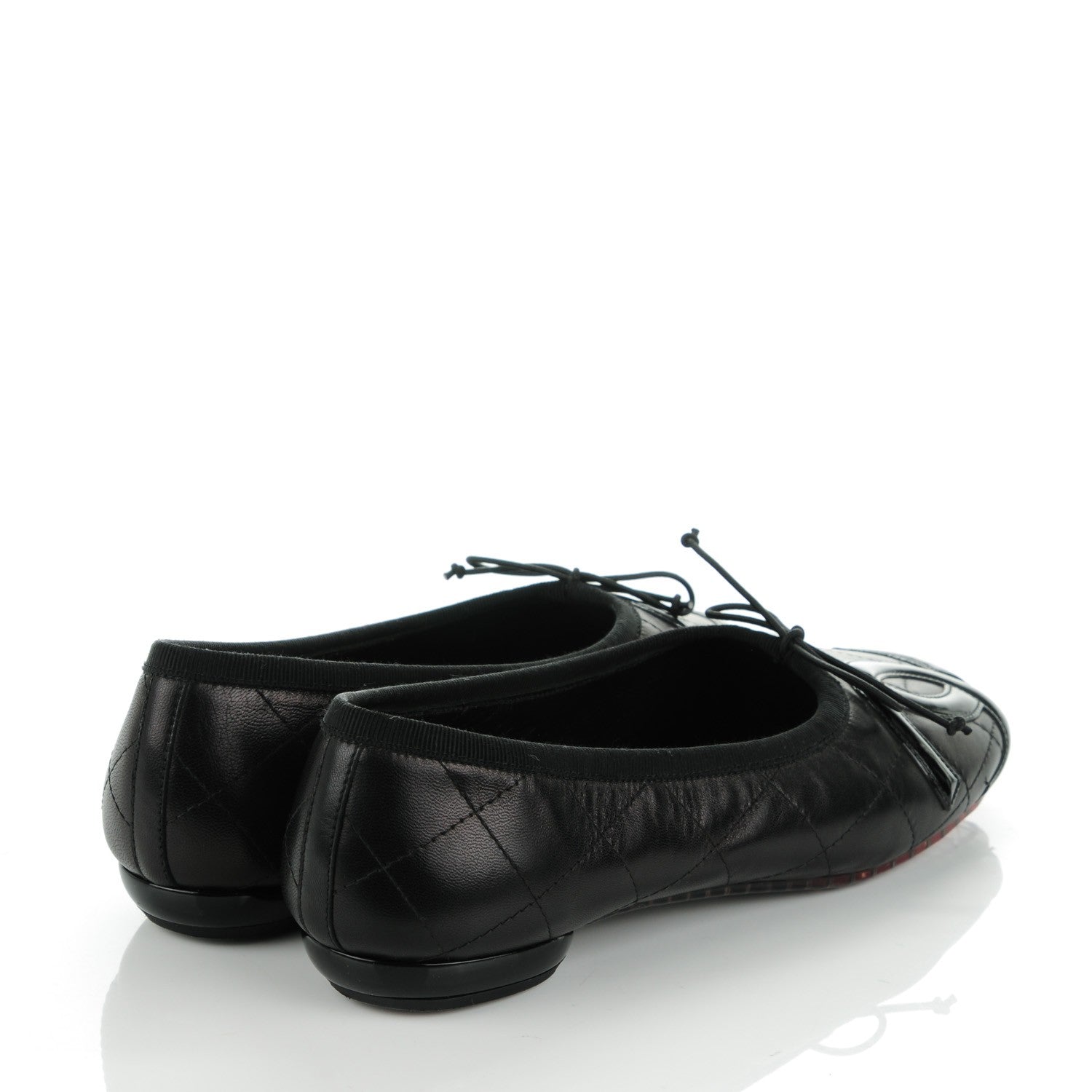 Chanel Lambskin Quilted Cambon Ballerina Flats 36.5 Black 4 of 9