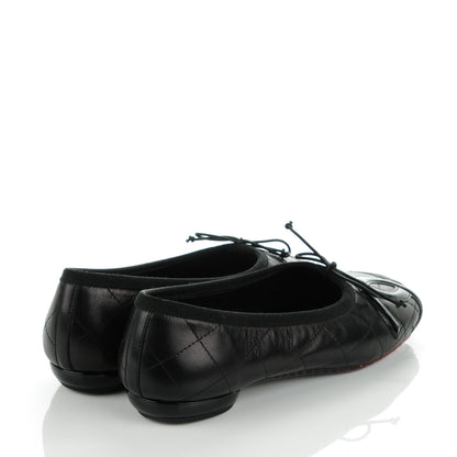 Chanel Lambskin Quilted Cambon Ballerina Flats 36.5 Black 4 of 9