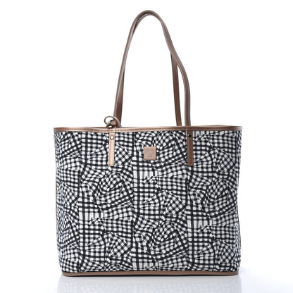 MCM Metallic Visetos Medium Anya Shopper Tote Champagne Gold 4 of 16