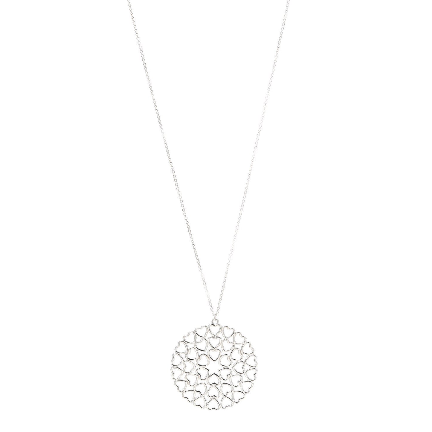 Sterling Silver Paloma Picasso Crown of Hearts Medallion Pendant Necklace