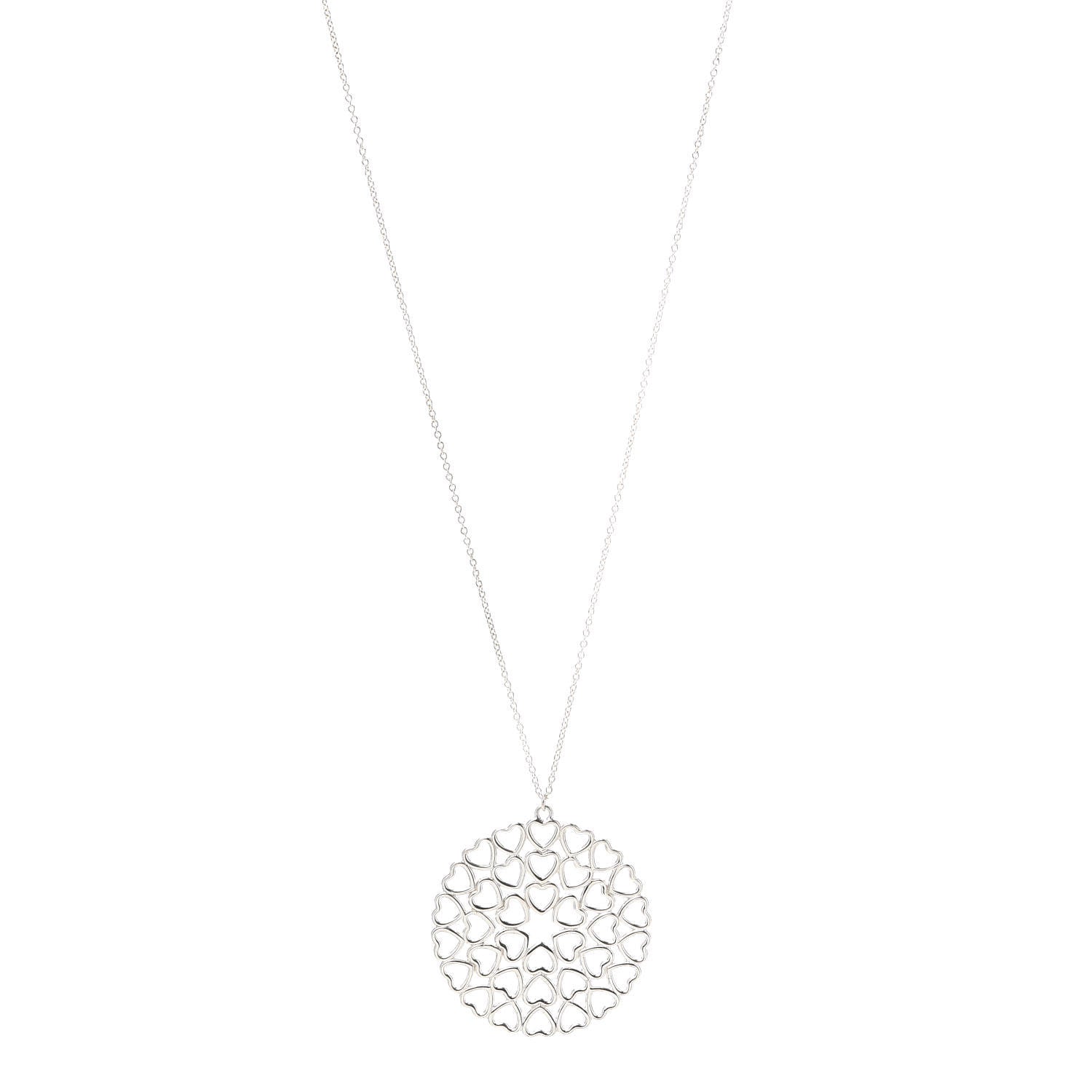 Tiffany Sterling Silver Paloma Picasso Crown of Hearts Medallion Pendant Necklace 1 of 6