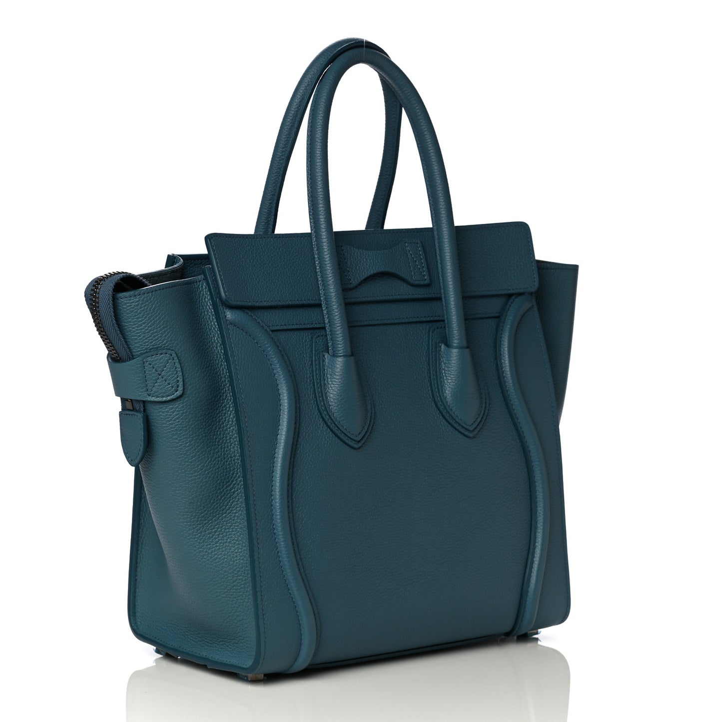 Drummed Calfskin Micro Luggage Celadon