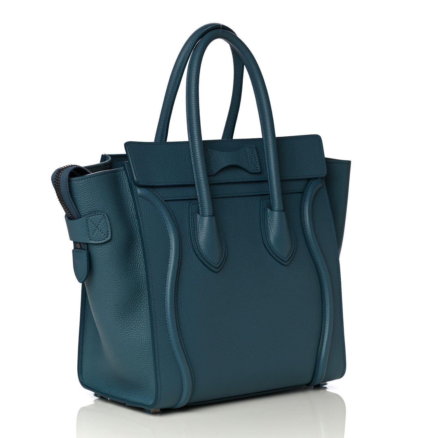 Celine Drummed Calfskin Micro Luggage Celadon 3 of 15