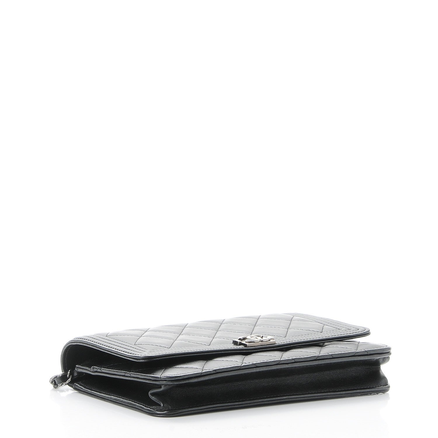 Chanel Lambskin Quilted Boy Wallet On Chain WOC Black 4 of 10