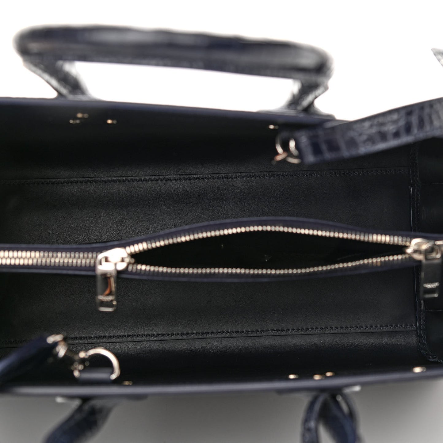 Calfskin Crocodile Embossed Small Sac De Jour Dark Notte