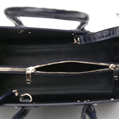 Saint Laurent Calfskin Crocodile Embossed Small Sac De Jour Dark Notte 5 of 9