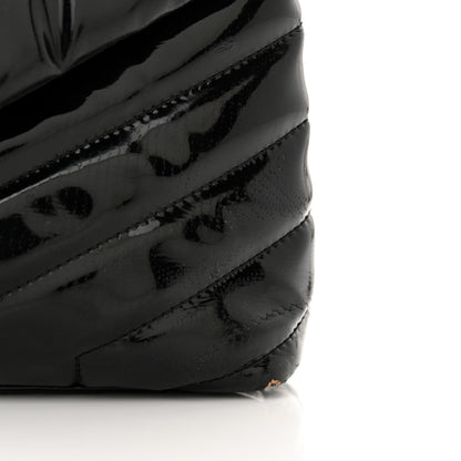 Saint Laurent Patent Y Quilted Monogram Small Loulou Chain Satchel Black 17 of 19