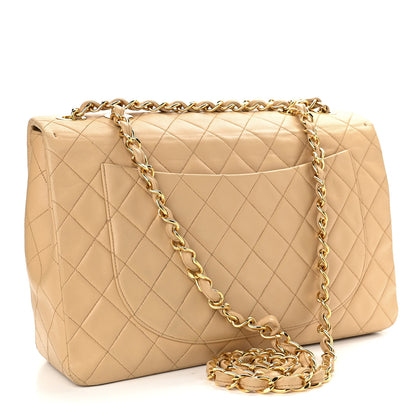 Chanel Lambskin Quilted XL Jumbo Single Flap Beige 2 of 14