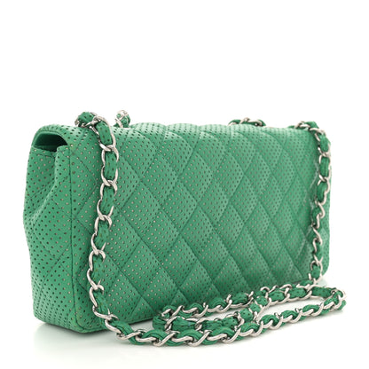 Chanel Lambskin Perforated East West Flap Green 3 of 10