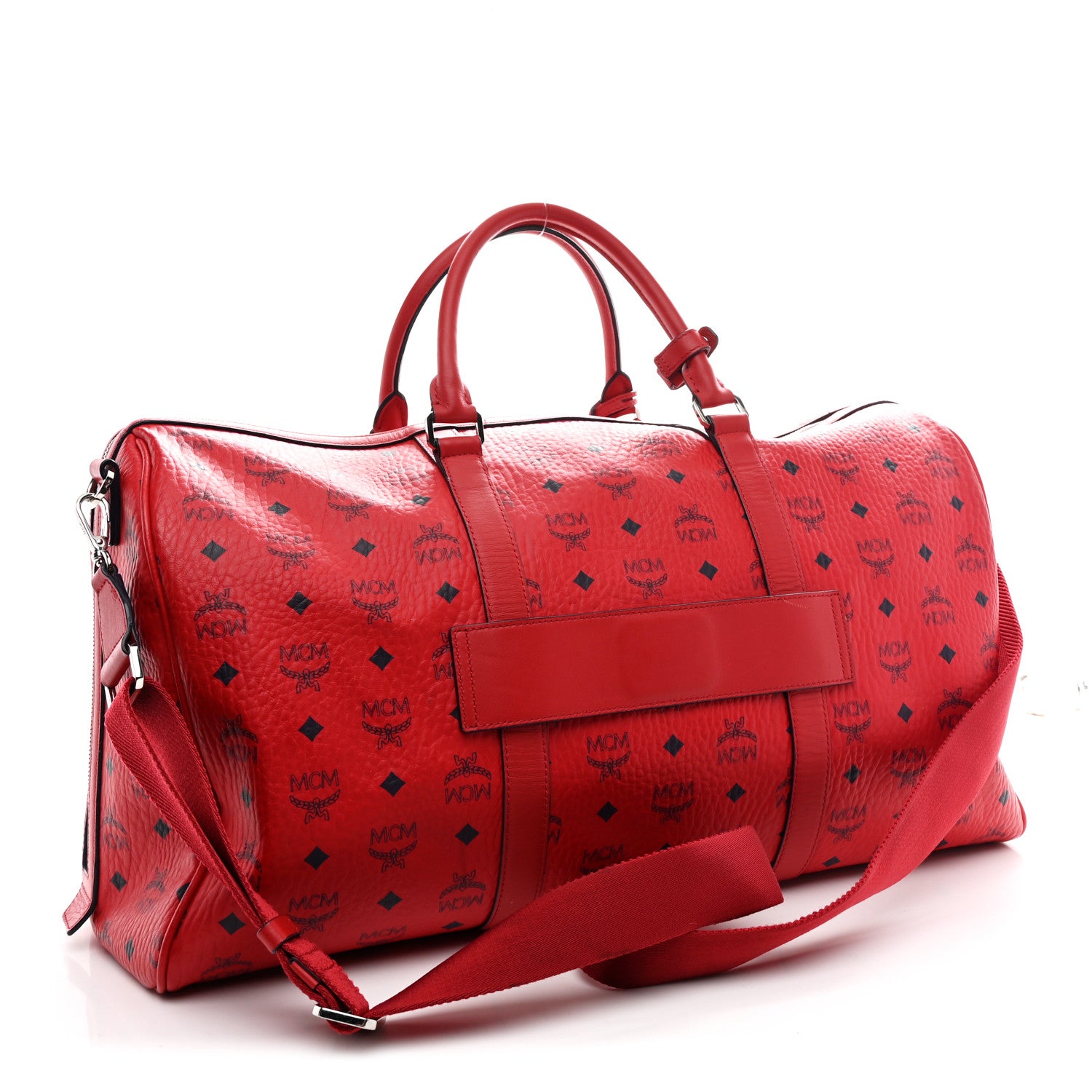 MCM Visetos Large Traveler Weekender Bag Red 1825040 – FASHIONPHILE