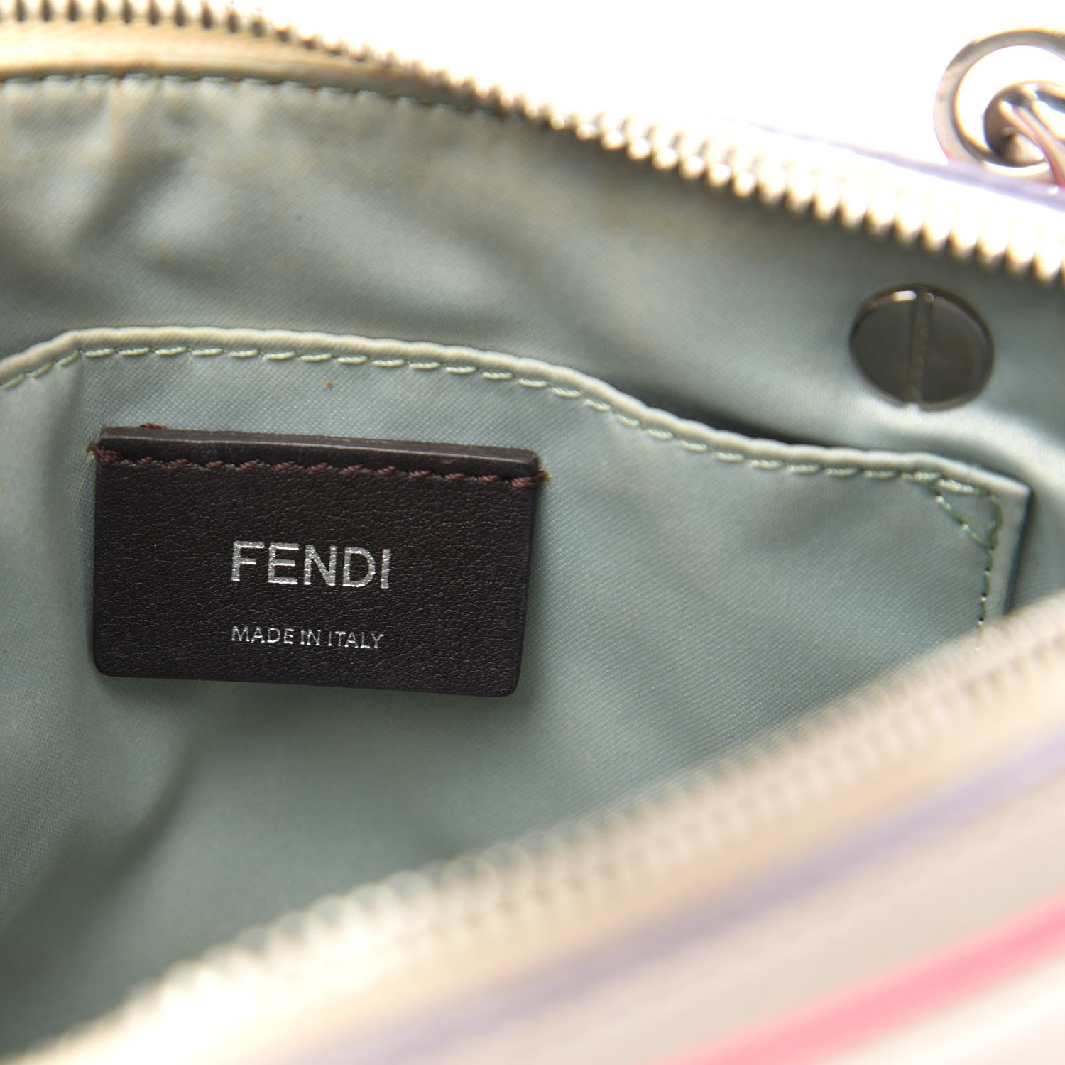 Fendi Vitello Dolce Crystal Croc Tail Mini By The Way Boston Bag White Ice Multicolor 8 of 15