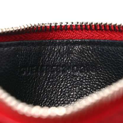 Saint Laurent Grained Calfskin 5 Fragments Zip Pouch Card Holder New Red 7 of 8