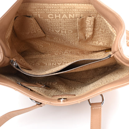 Chanel Caviar Square Stitched Tote Beige 4 of 17