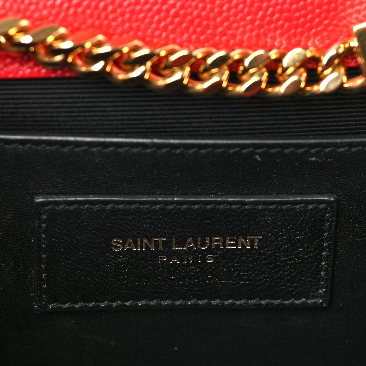 Saint Laurent Grain De Poudre Medium Monogram Kate Satchel Red 6 of 8