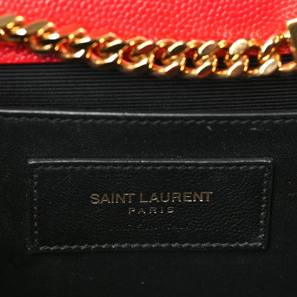 Saint Laurent Grain De Poudre Medium Monogram Kate Satchel Red 6 of 8
