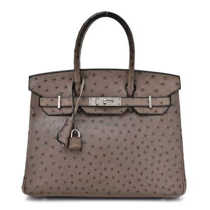 Hermes Ostrich Birkin 30 Mousse 1 of 20