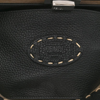 Fendi Vitello Granato Camoscio Elaphe Python Print Macro Stitchings Small Peekaboo I SEE U Satchel Black Roccia 7 of 10