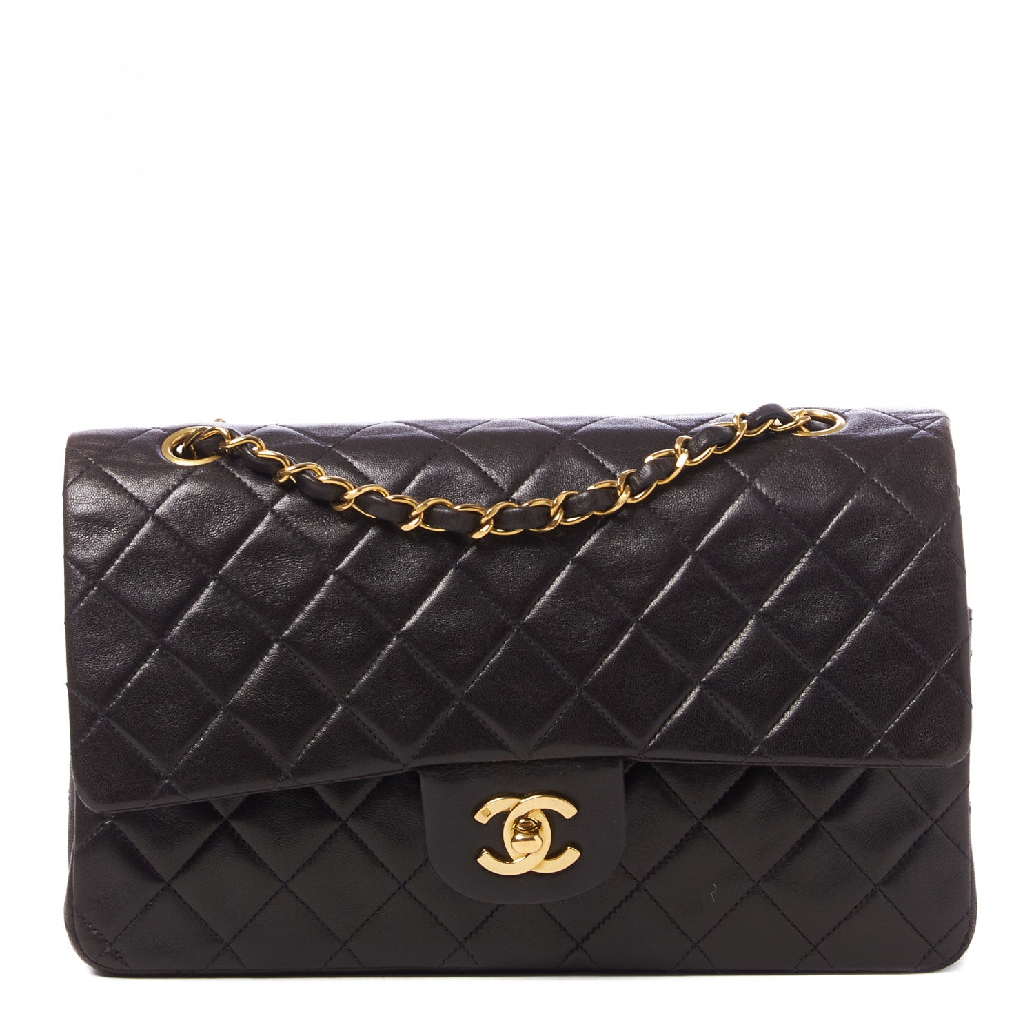 Chanel Lambskin Quilted Medium Double Flap Black 1 of 9