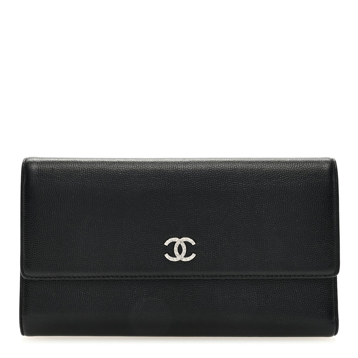 Caviar Sevruga Long Flap Wallet Black