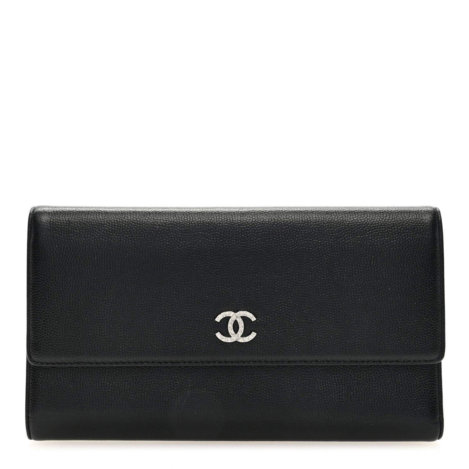 Chanel Caviar Sevruga Long Flap Wallet Black 1 of 7