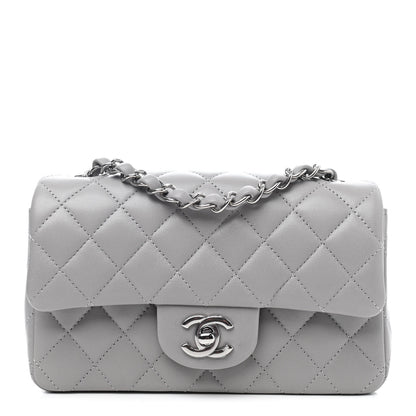 Chanel Lambskin Quilted Mini Rectangular Flap Grey 1 of 4