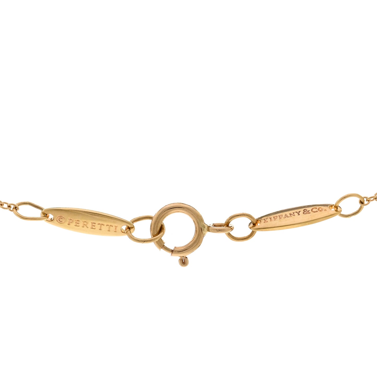 18K Yellow Gold 7mm Elsa Peretti Open Heart Pendant Necklace