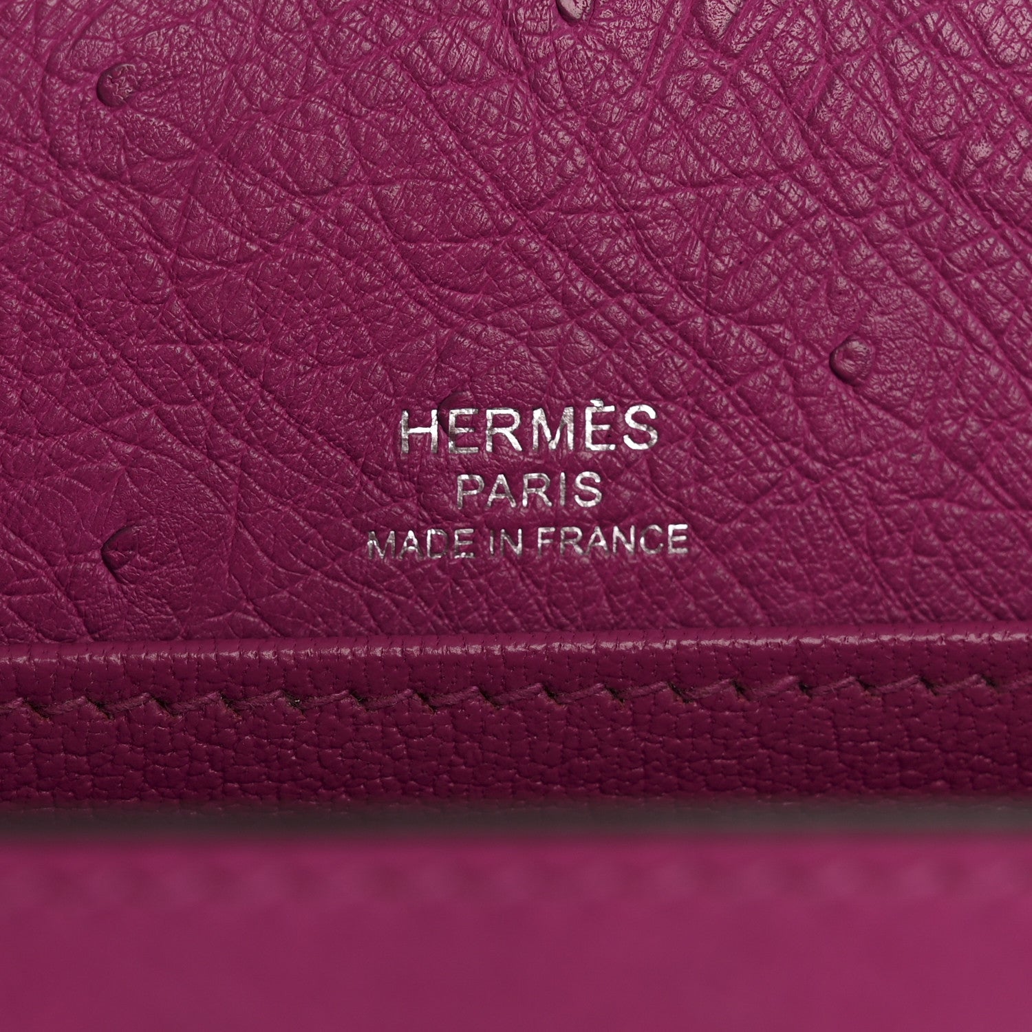 Hermes Ostrich Mini Sac Roulis Rose Pourpre 6 of 14