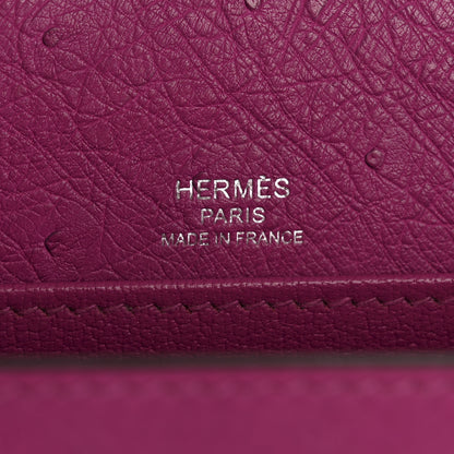 Hermes Ostrich Mini Sac Roulis Rose Pourpre 6 of 14