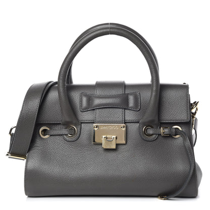 Jimmy Choo Grainy Calfskin Large Rosalie Satchel Grey 1 of 18